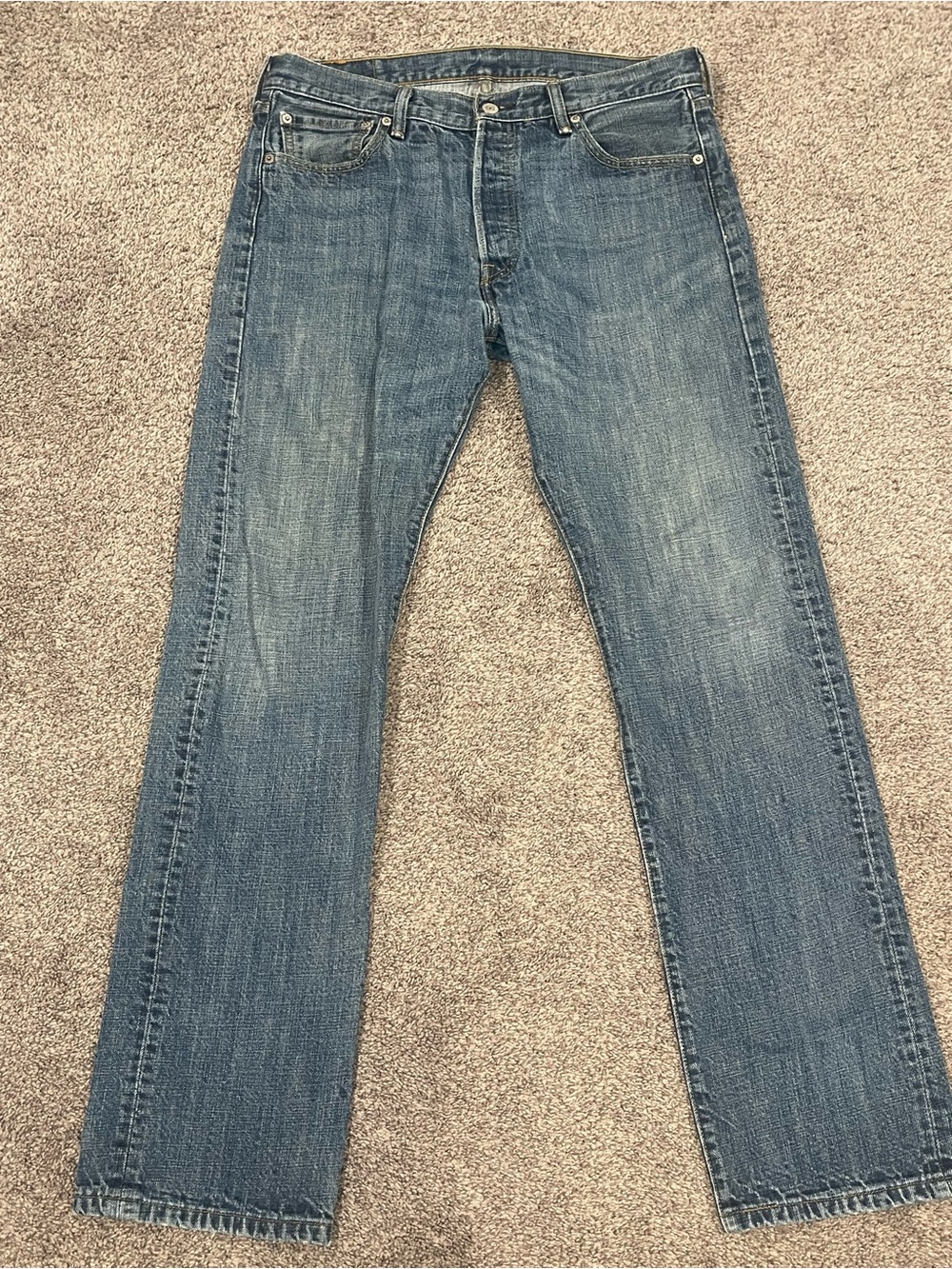 Levi’s 501 Original Button Fly Jeans W34 L34 Straight Leg Made in Mexico